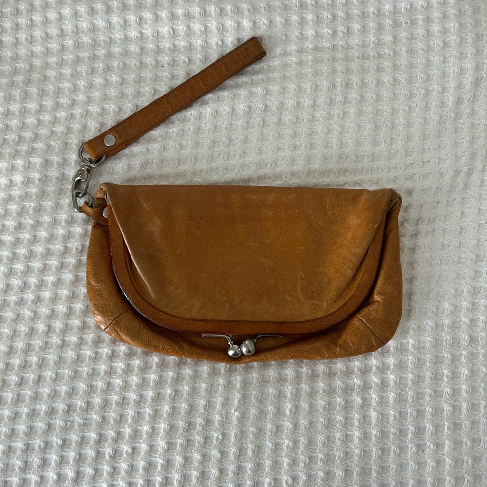Vintage HOBO Tan Leather Clutch